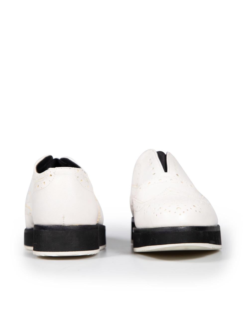 Rag & Bone White Leather Flatform Brogues Size IT 36 In Good Condition For Sale In London, GB