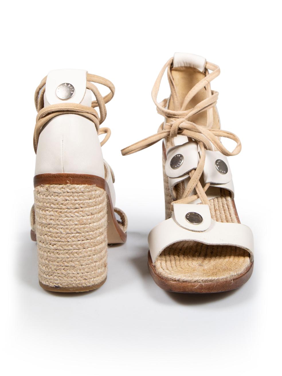 Rag & Bone White Leather High Heel Sandals Size IT 35 In Good Condition For Sale In London, GB
