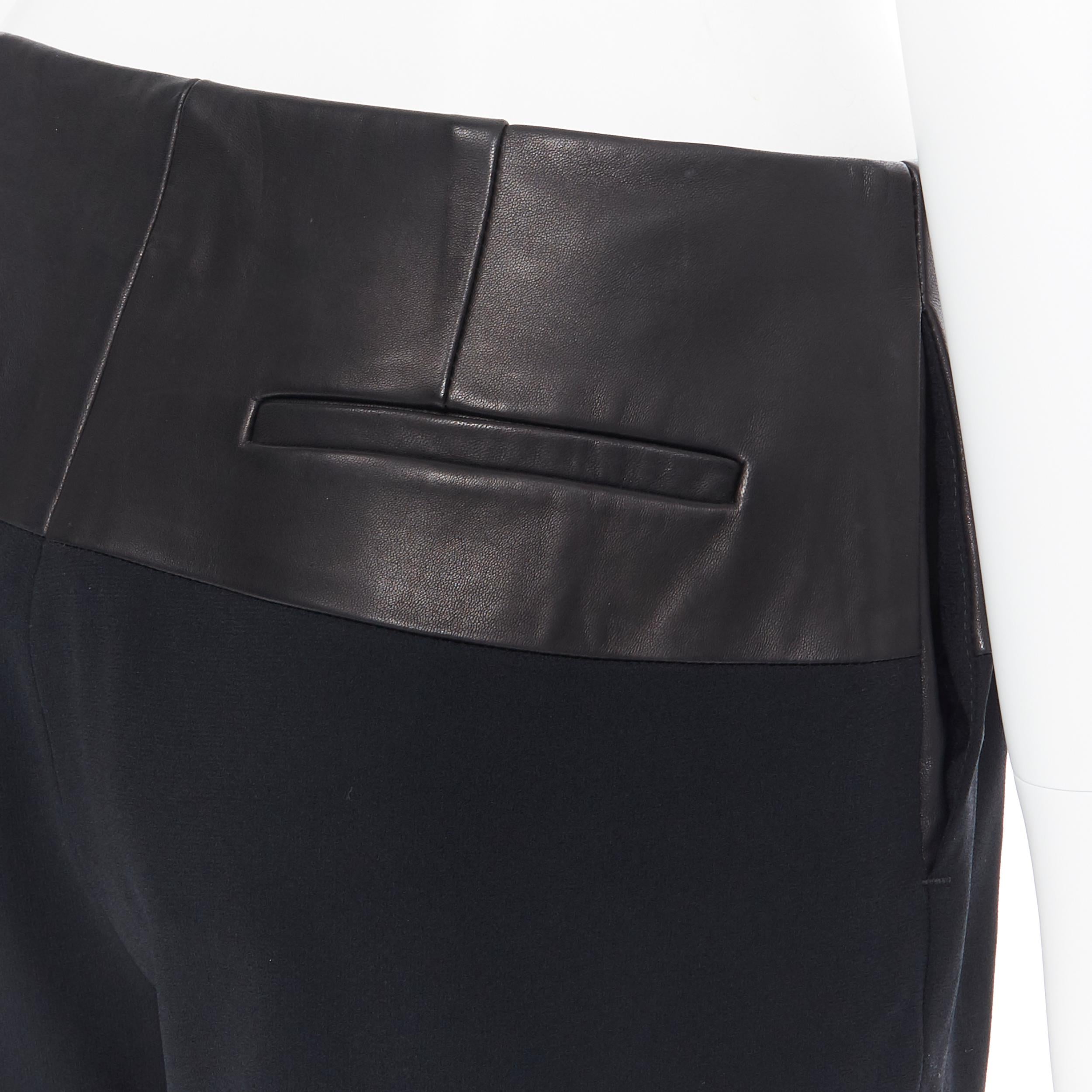 RAG & BONES black lamb leather waist viscose concealed zip shorts pants US4 3