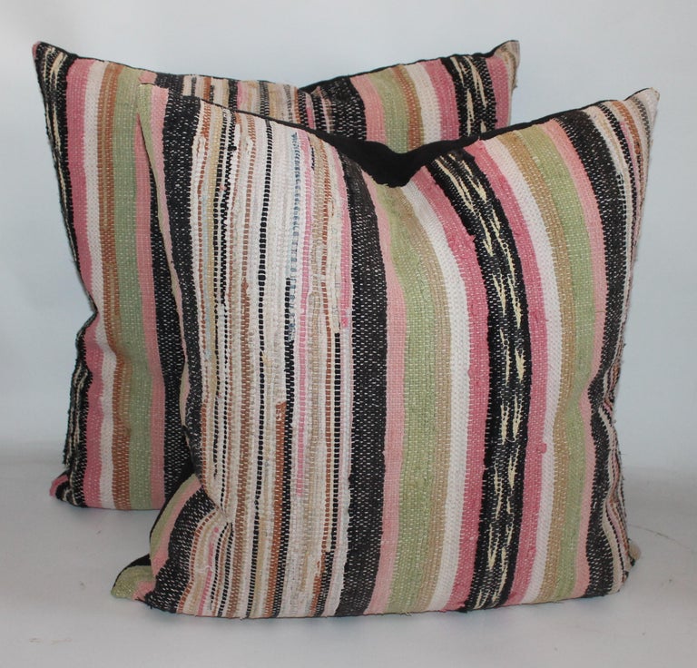 Rag Rug Pastel Pillows or Pairs For Sale at 1stDibs