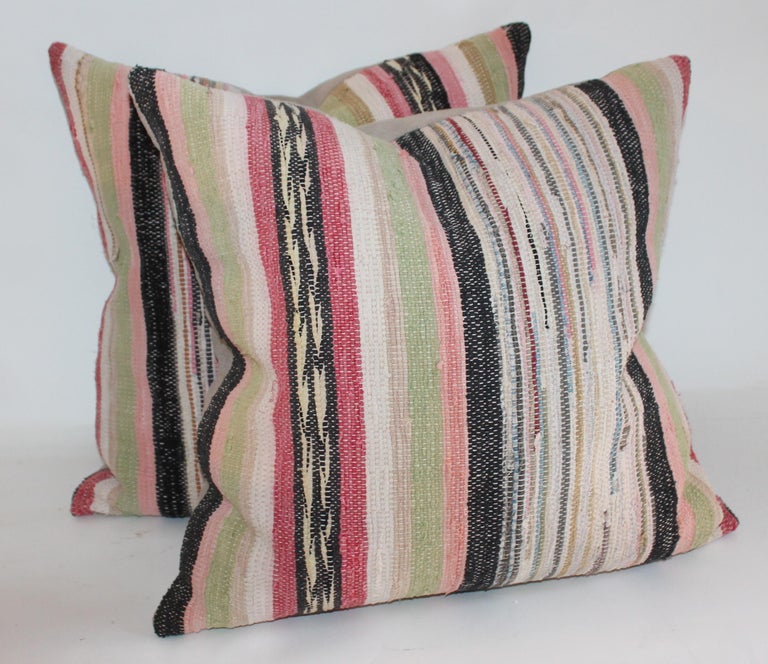 Rag Rug Pastel Pillows or Pairs For Sale at 1stDibs