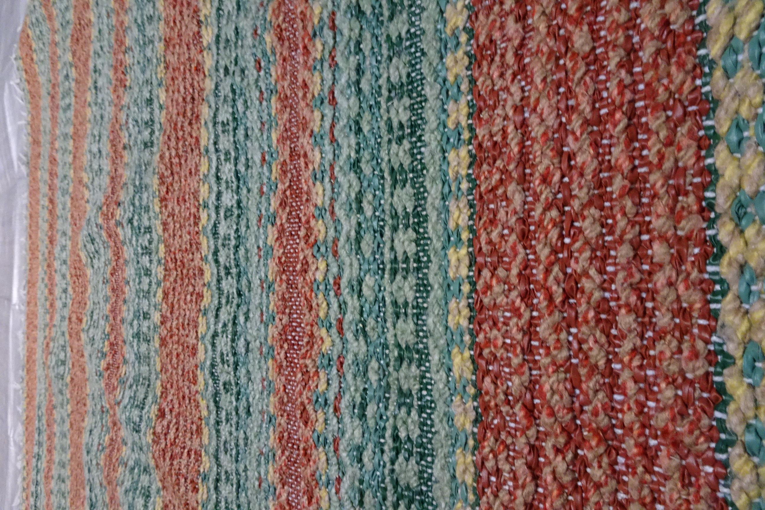 Plastic Rag Rug Swedish Midcentury Vinyl For Sale