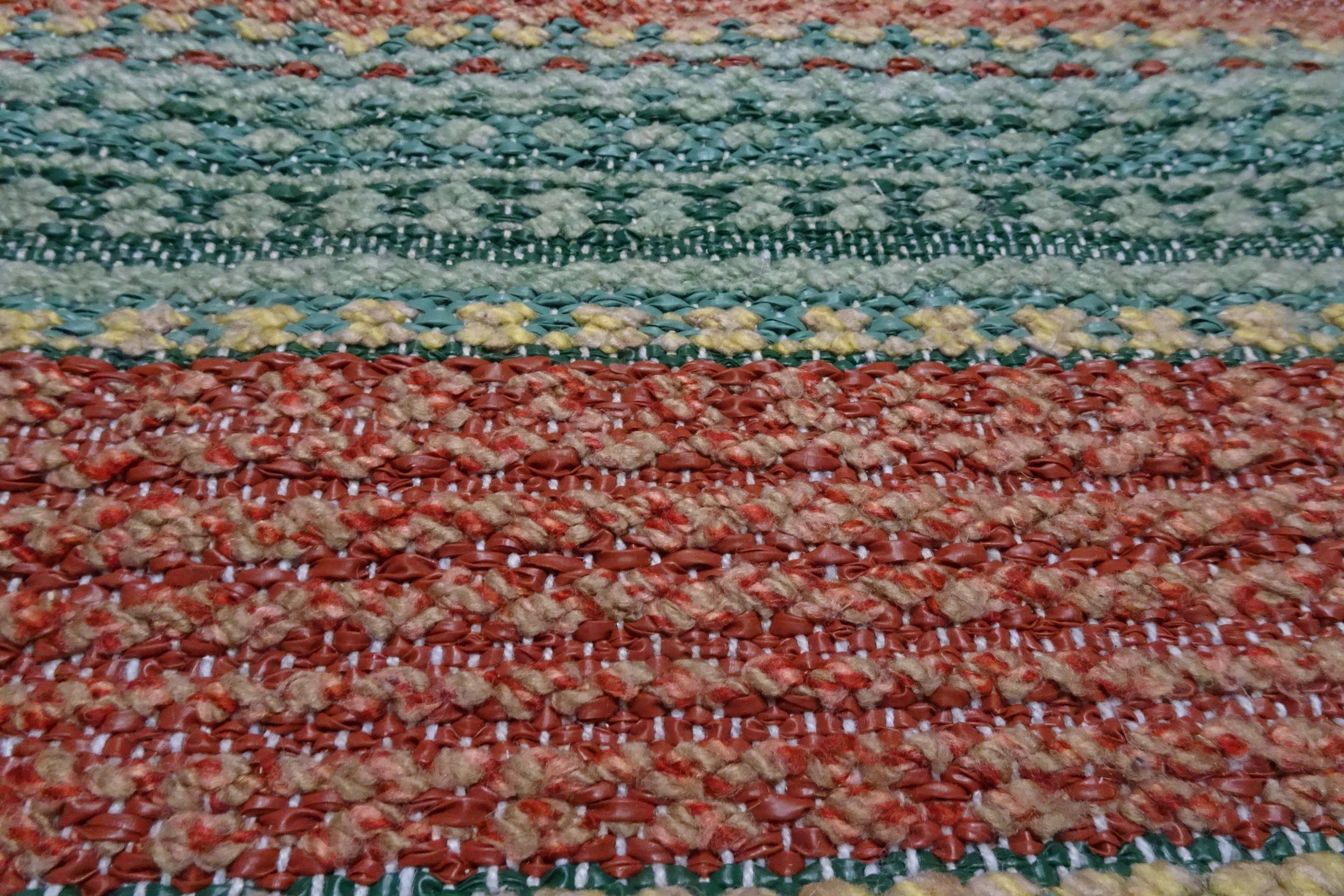 Rag Rug Swedish Midcentury Vinyl For Sale 2