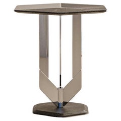 Rage Side Table: A Striking Fusion of Warm Wood and Sleek Metal by JNK