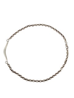Rage Sterling Silver Wave Bar Rolo Chain Necklace 20" #24328