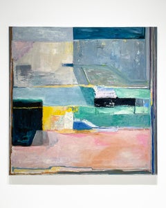 Puertas cerradas y bocallaves (Pintura gestual al pastel, Abstracción arquitectónica