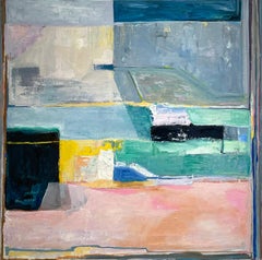 Closed Doors and Keyholes (Pastel Gestural Painting, Architectural Abstraction