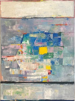 Love of Solitude (Pastel Vertical Gestural Abstract Painting on Canvas)