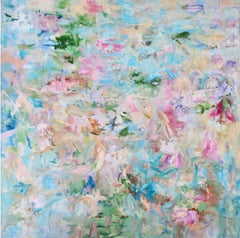Venus (Impressionist Abstracted Water Lilies in Pink and Pastel)