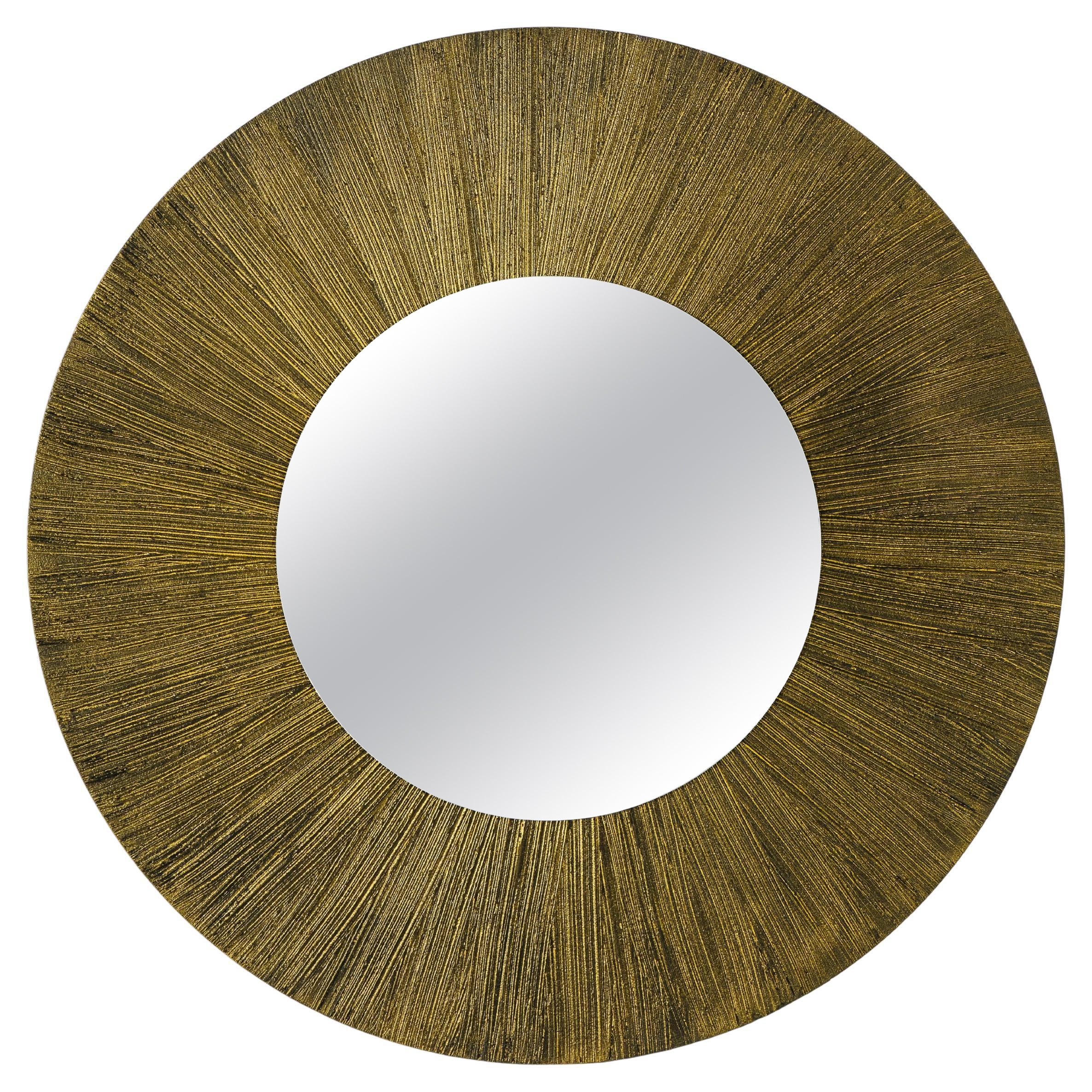 Raggiera Gold Sole 1200 Bright Lighting Round Frameless Mirror by Disain1971