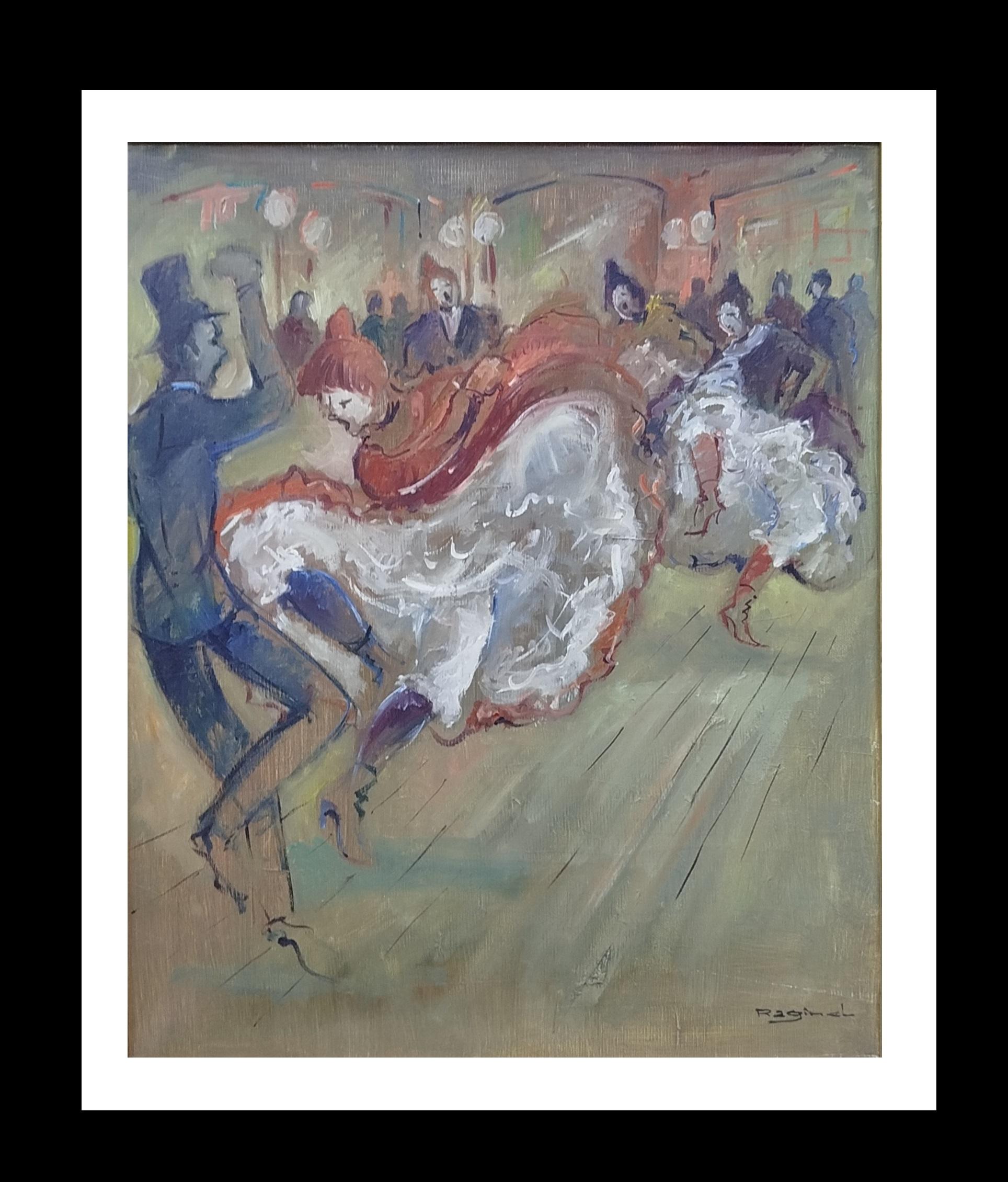 RAGINEL FERRET  Interior Painting – Acrylgemälde von Vallet, im impressionistischen Stil, gerahmt, 1990er Jahre
