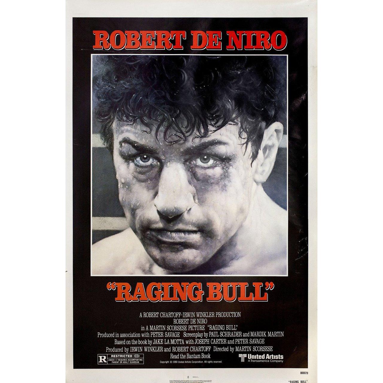 Original 1980 U.S. one sheet poster by Kunio Hagio for the film ‘Raging Bull’ directed by Martin Scorsese with Robert De Niro / Cathy Moriarty / Joe Pesci / Frank Vincent. Very good-fine condition, rolled. Please note: the size is stated in inches
