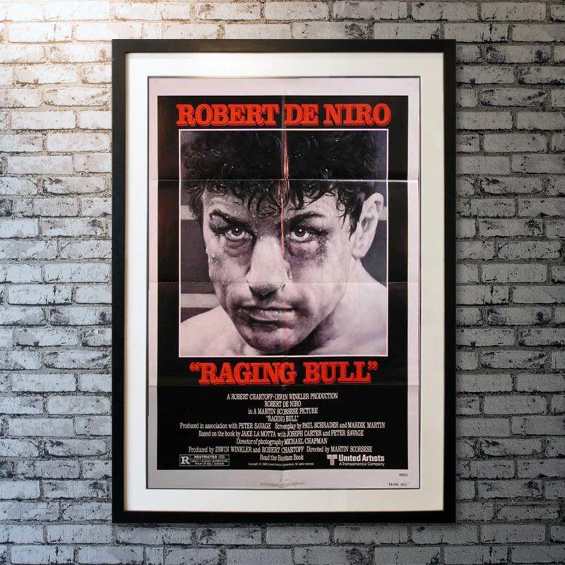 Raging Bull, Unframed Poster, 1980

Original One Sheet (27 X 41 Inches). The life of boxer Jake LaMotta, whose violence and temper that led him to the top in the ring destroyed his life outside of it.

Year: 1980
Nationality: United