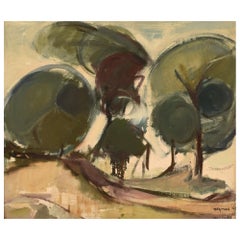 Ragnar Högman, Sweden, Oil on Canvas, Modernist Landscape