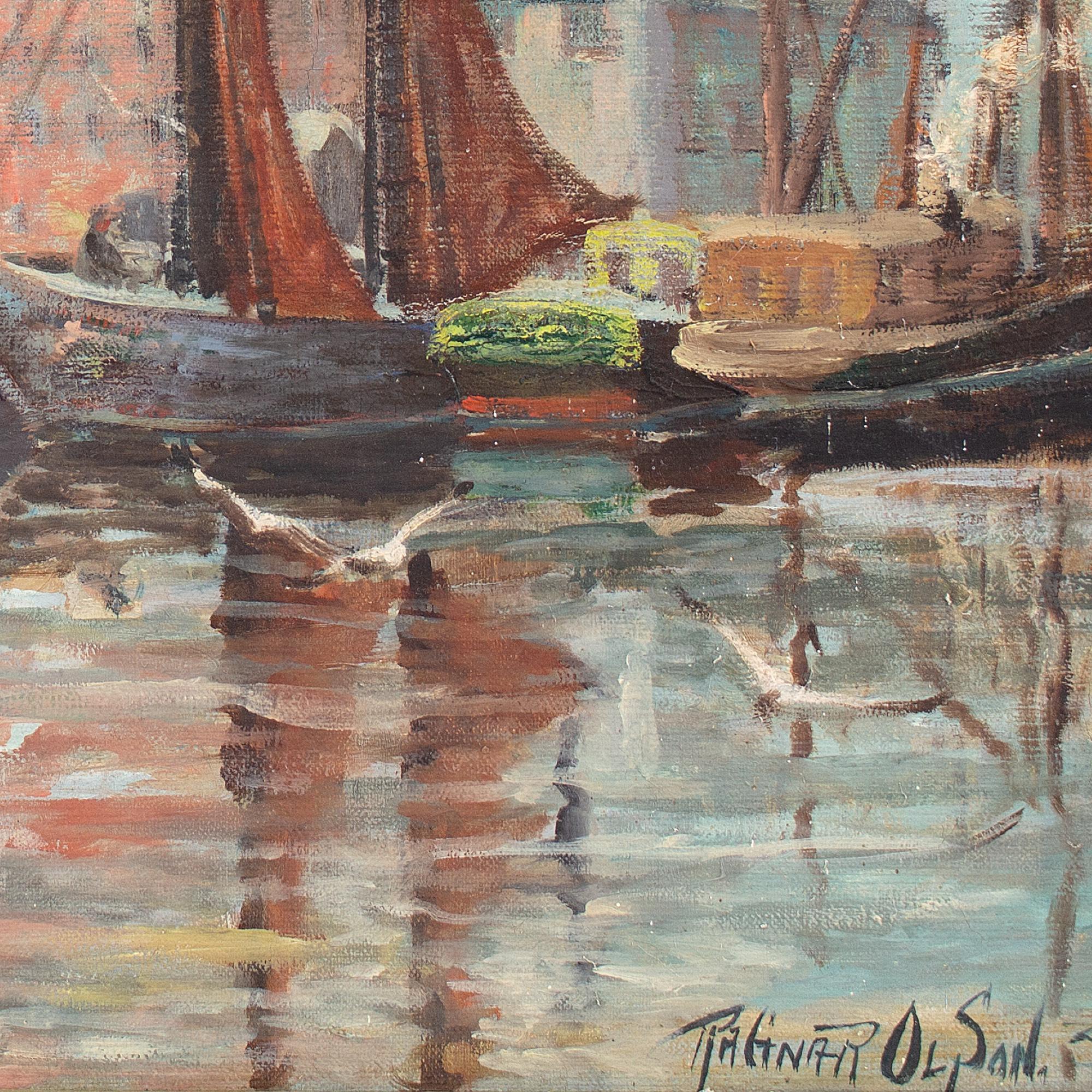 Ragnar Olson, Fulton Fish Market, New York, Oil Painting  9