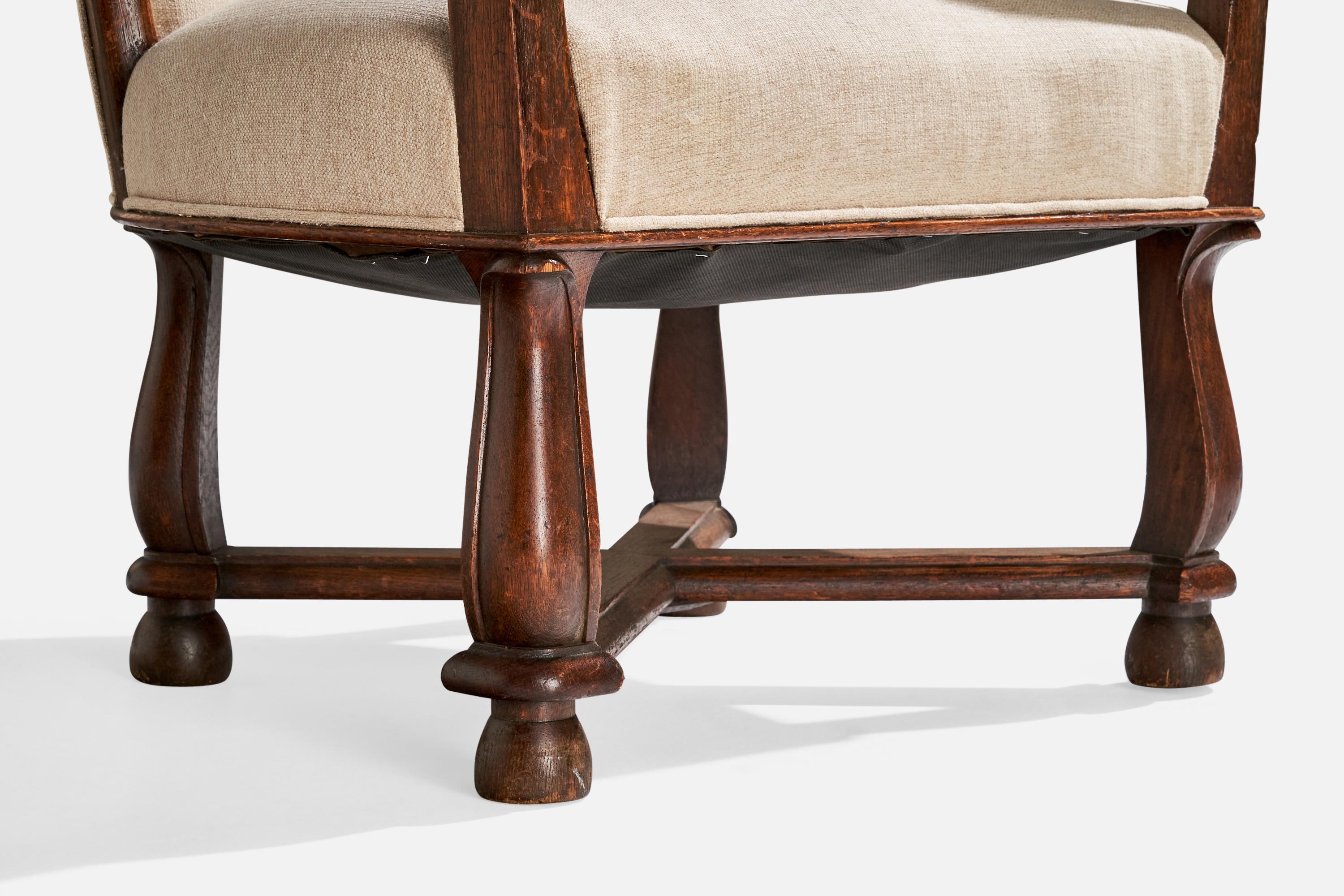 Ragnar Östman, chaises longues, Oak, tissu, Suède, années 1920 en vente 3