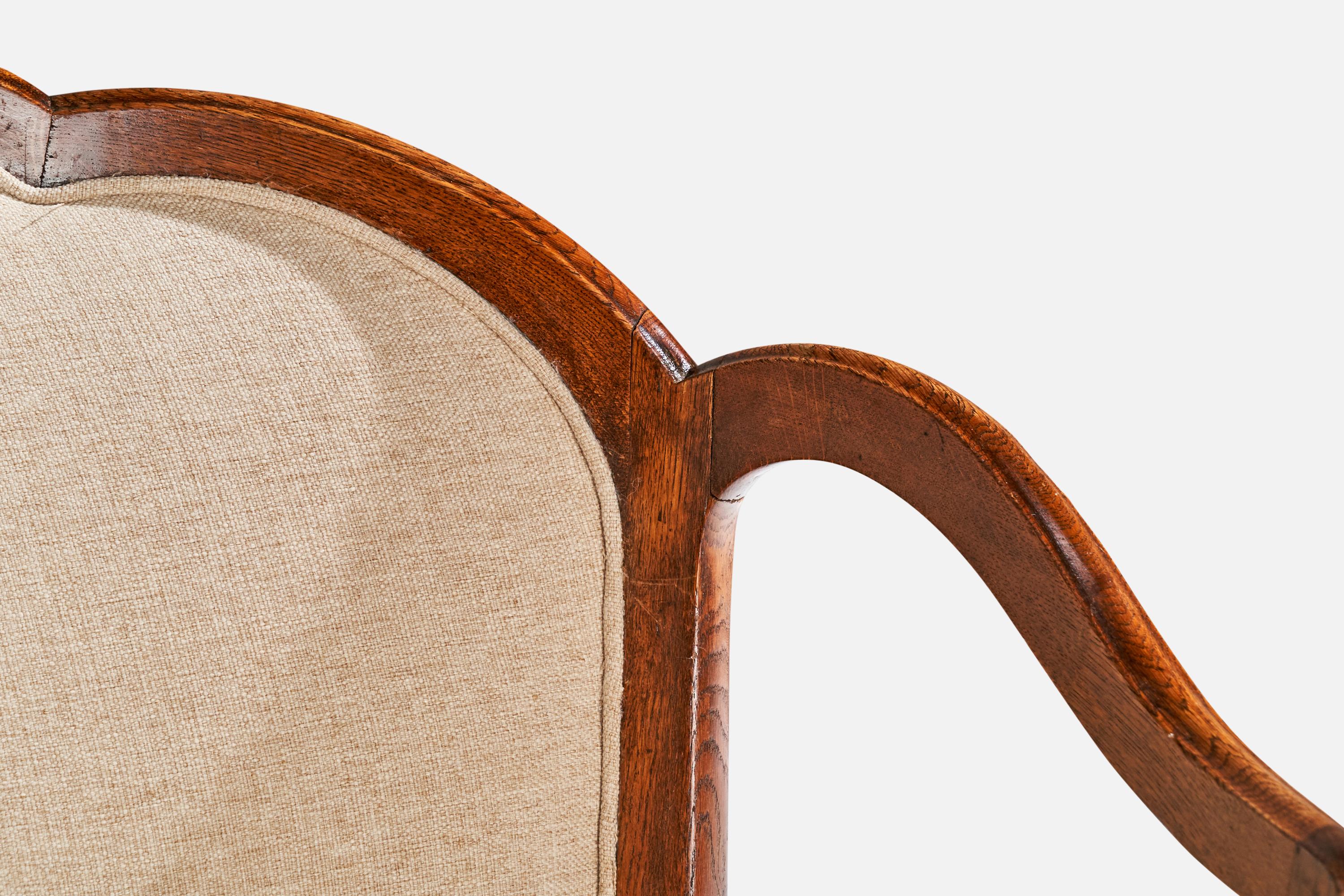 Ragnar Östman, chaises longues, Oak, tissu, Suède, années 1920 en vente 5