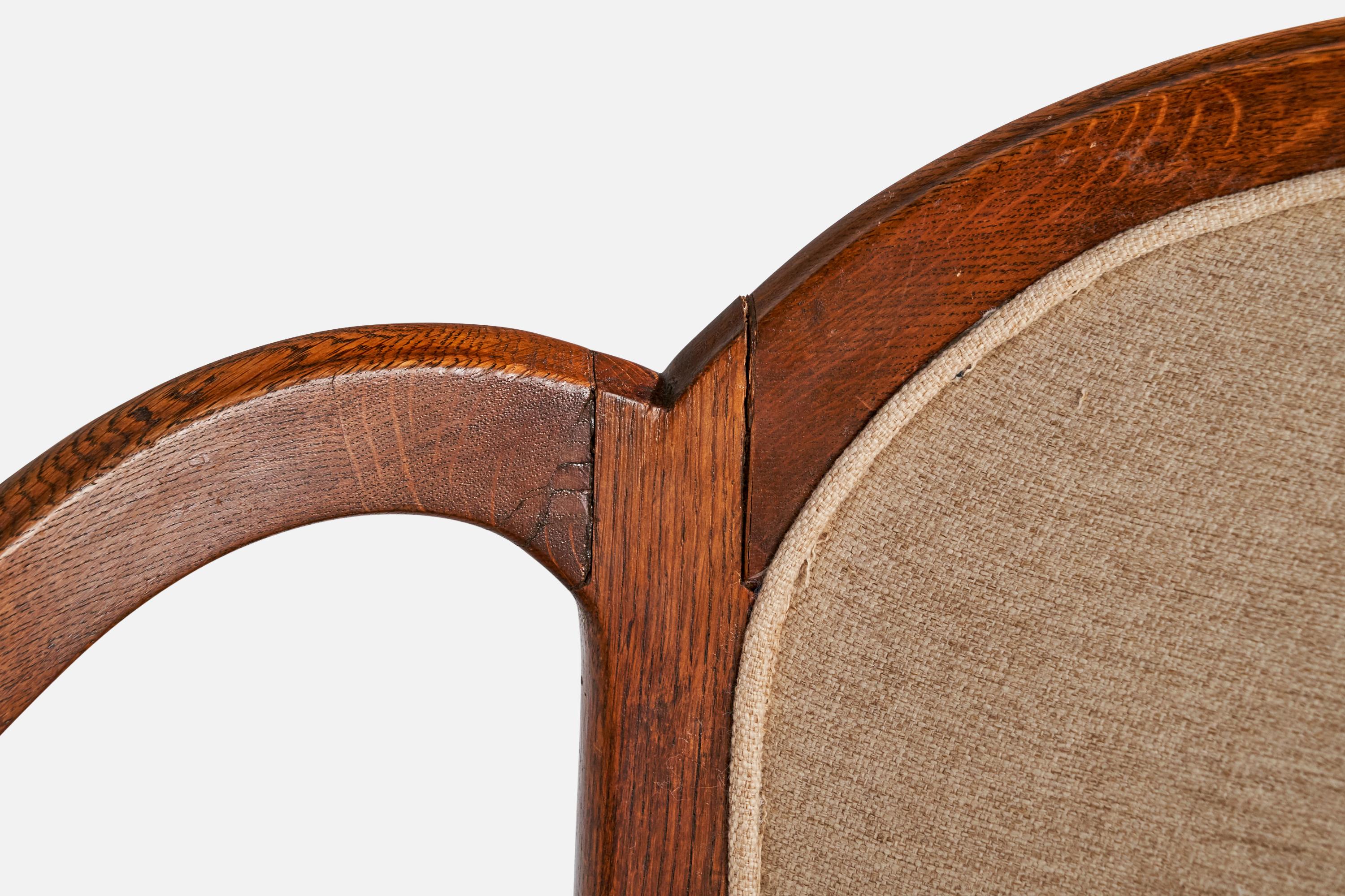 Ragnar Östman, chaises longues, Oak, tissu, Suède, années 1920 en vente 6