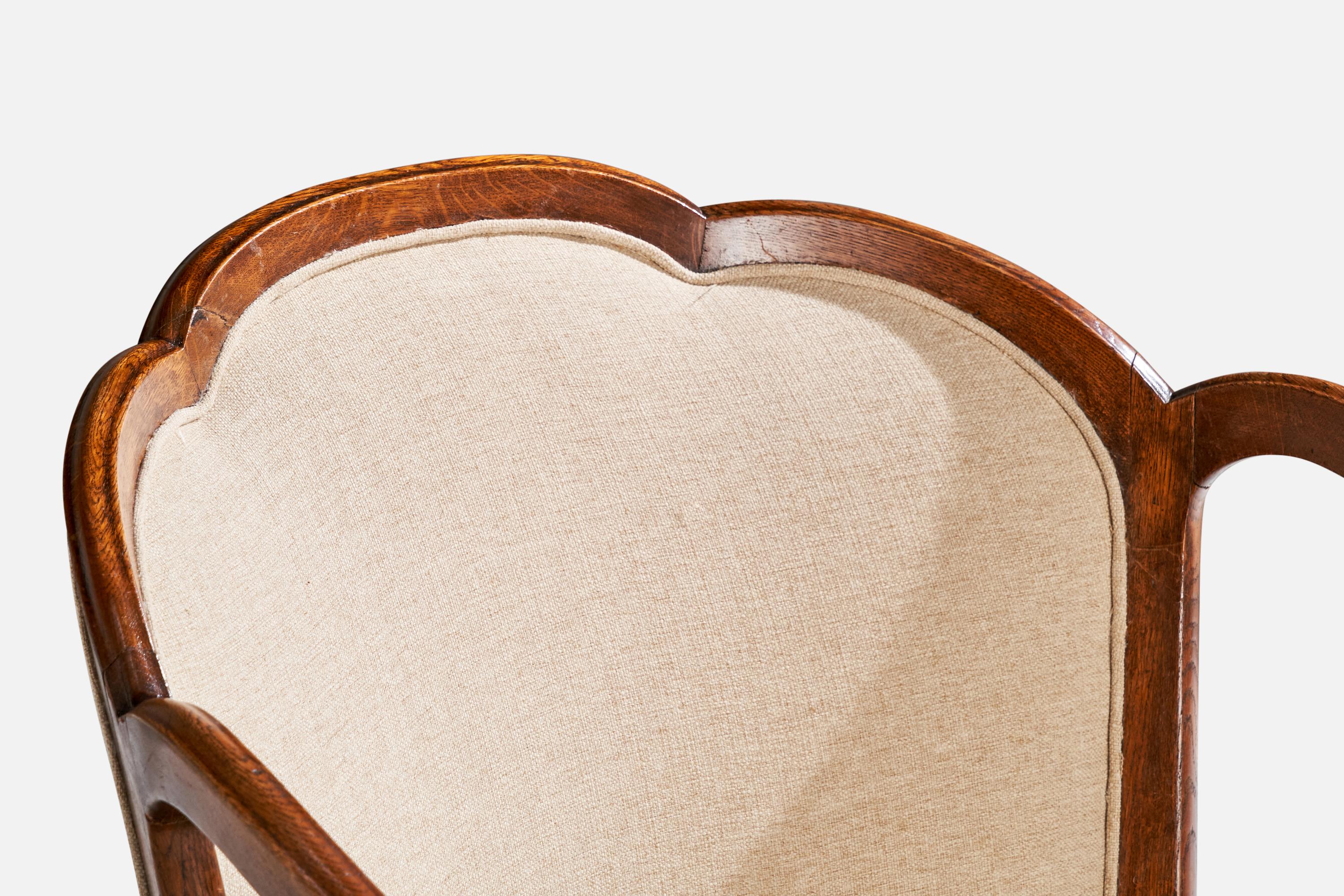 Ragnar Östman, chaises longues, Oak, tissu, Suède, années 1920 en vente 7