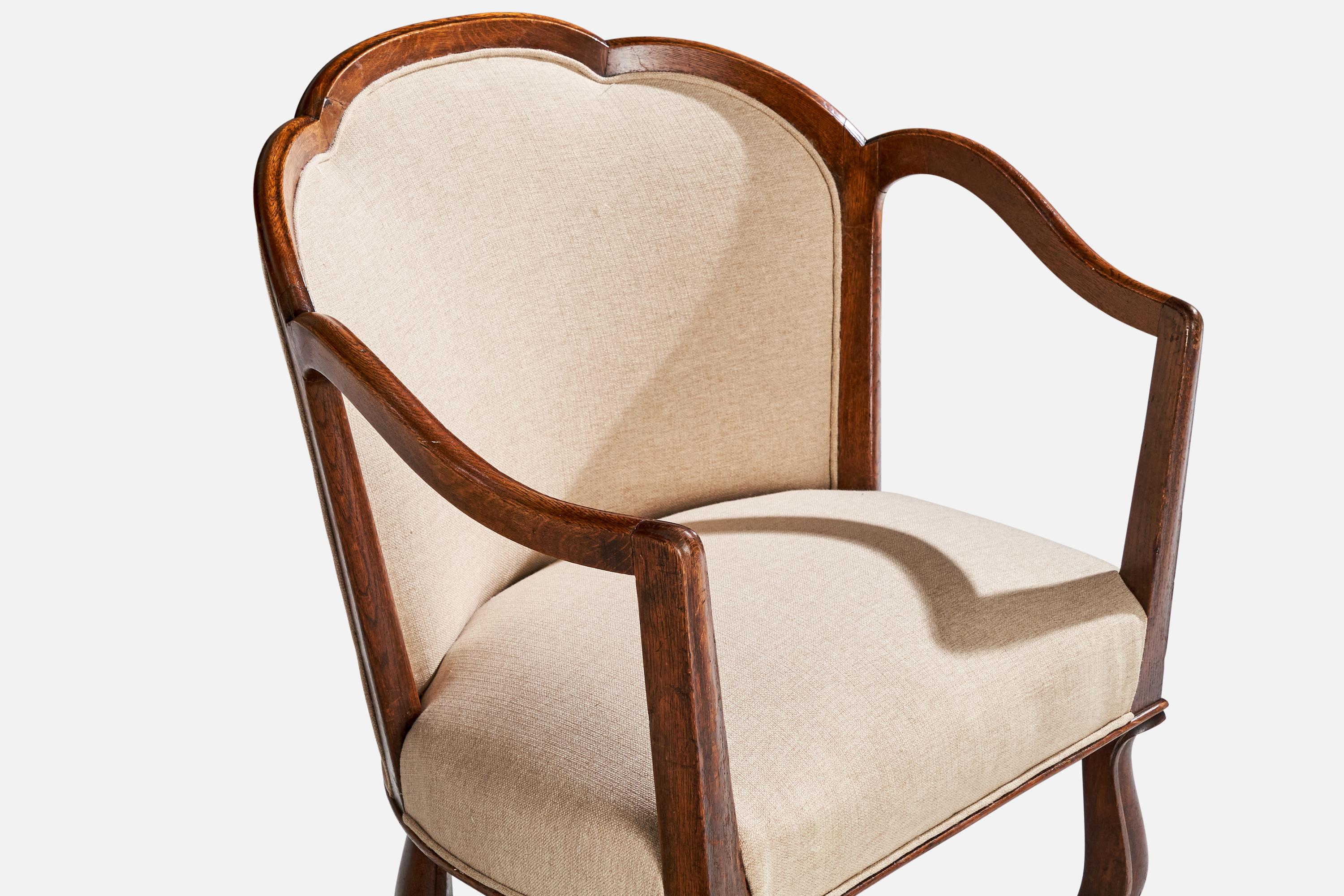 Suédois Ragnar Östman, chaises longues, Oak, tissu, Suède, années 1920 en vente