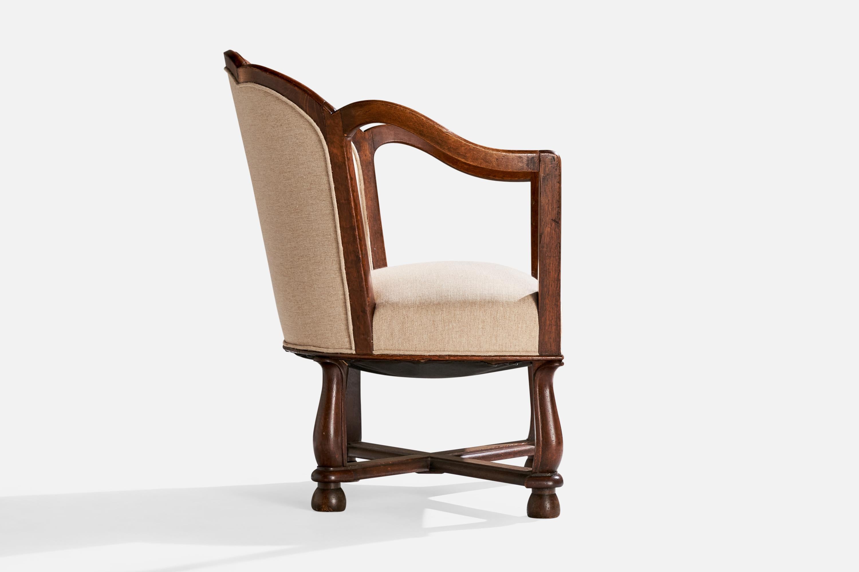 Ragnar Östman, chaises longues, Oak, tissu, Suède, années 1920 en vente 1