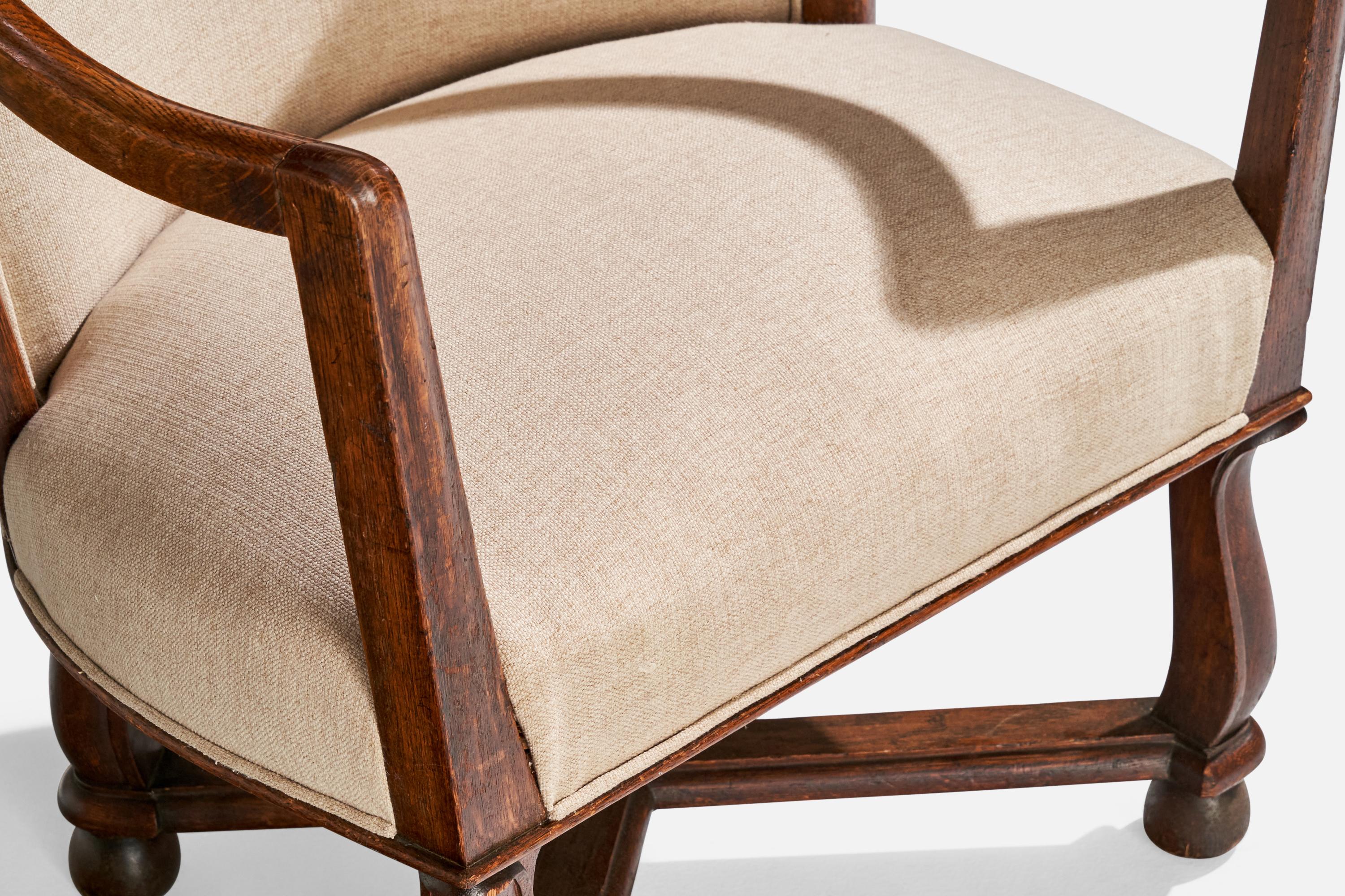 Ragnar Östman, chaises longues, Oak, tissu, Suède, années 1920 en vente 2