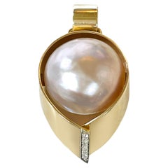 Retro Ragnar Rose Gold Mabe Pearl Diamond Pendant