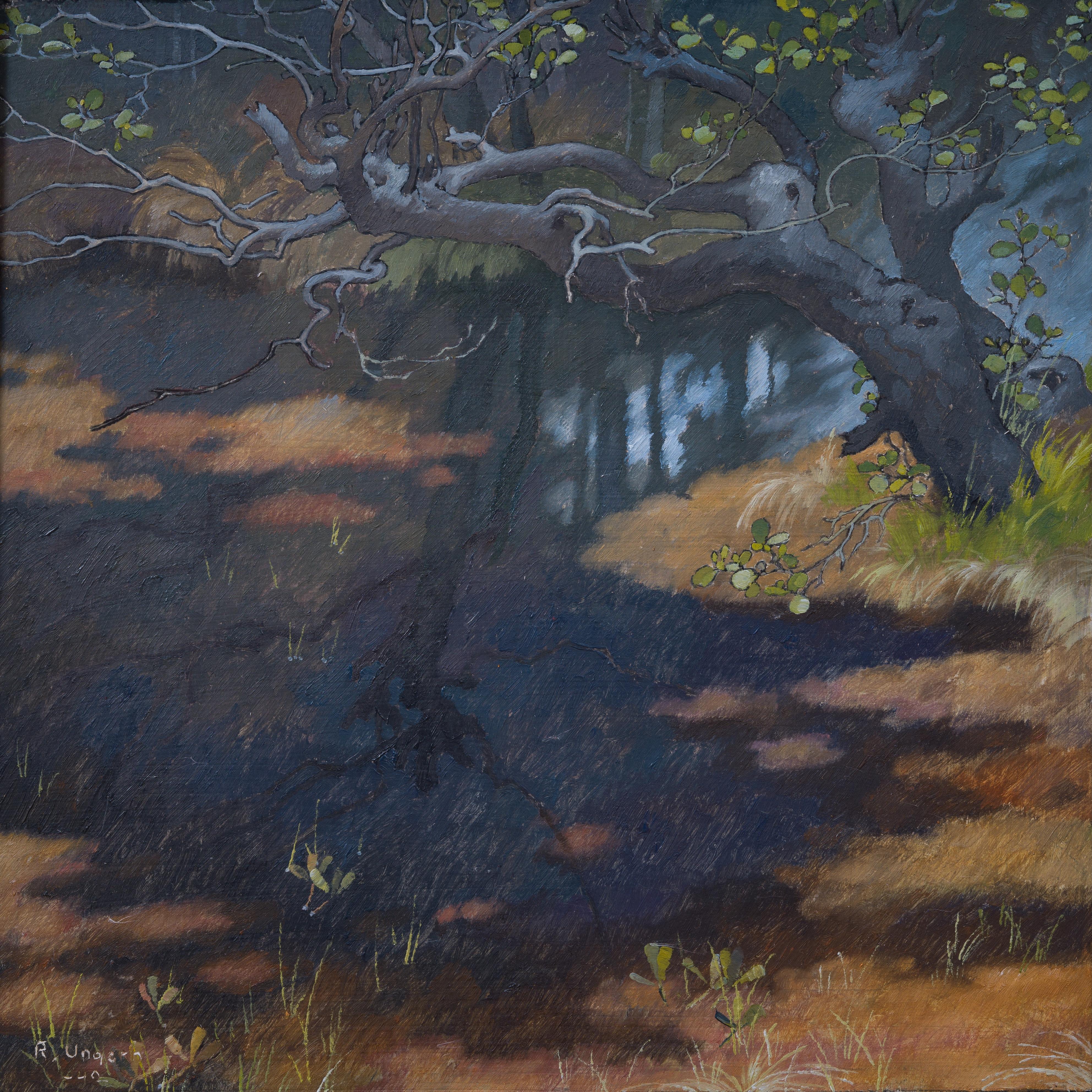 Ragnar Ungern Landscape Painting - Metsälampi (Forest Pond), 1942