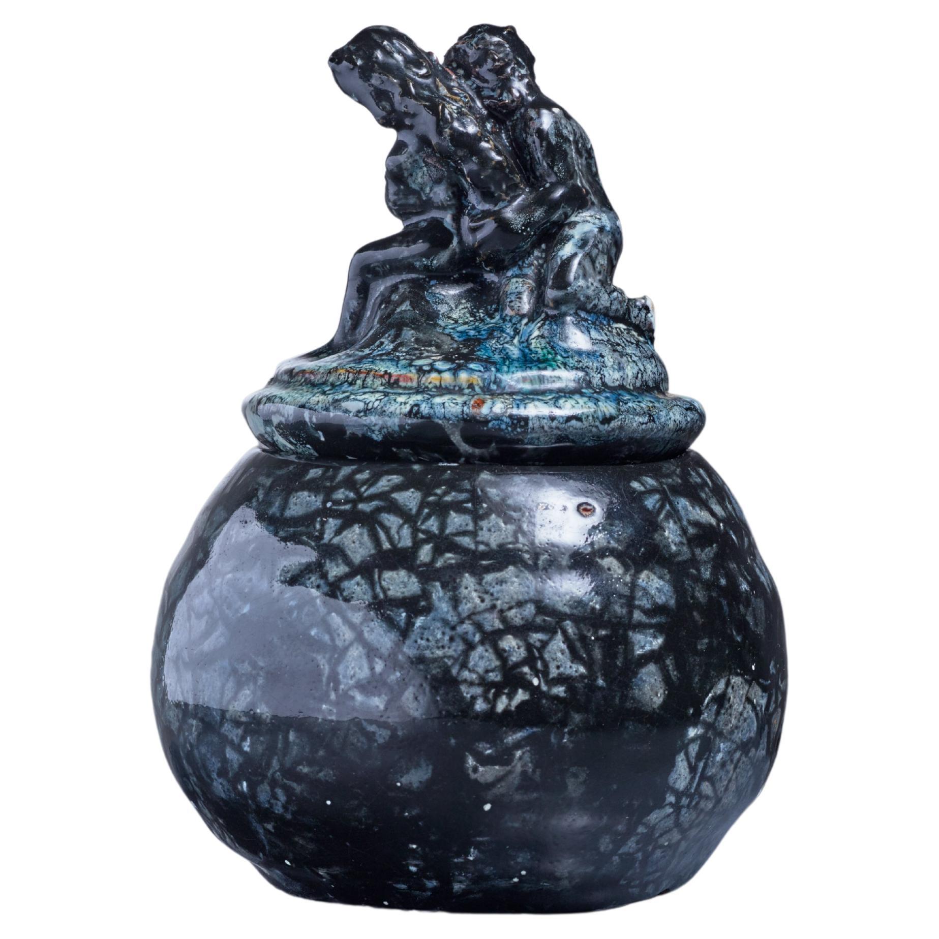 Ragnhild Godenius Ceramic Jar, Sweden, Early 20th Century For Sale