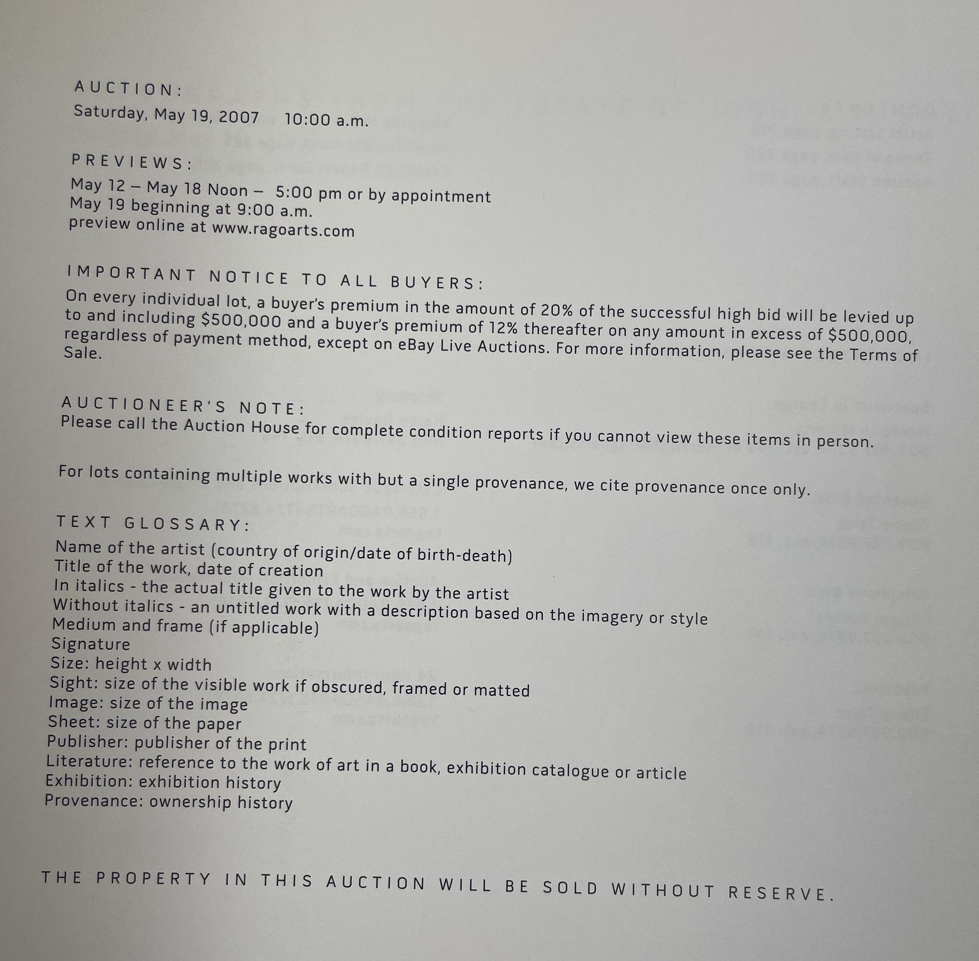 Rago Arte Contemporáneo de Posguerra y Fotografías de la Colección de J. P Smith en venta 2
