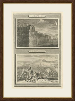 Rahab and the Spies and the Crossing of the Jordan, Mortier Bible circa 1700