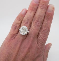 Rahaminov 18k White Gold GIA Certified Halo Diamond Ring