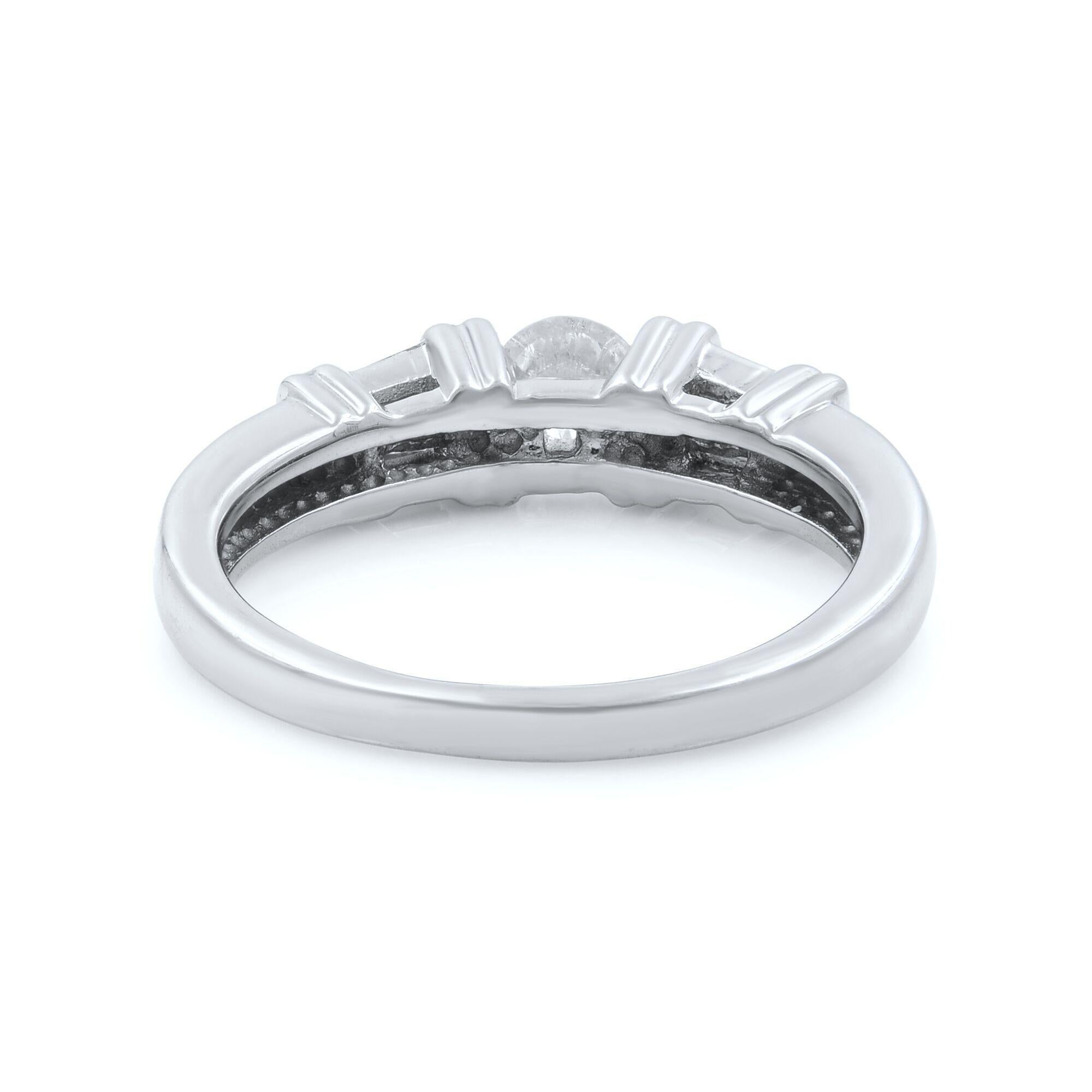 Modern Rahel Koen Diamond Engagement Ring 14K White Gold 1.00 Cttw For Sale