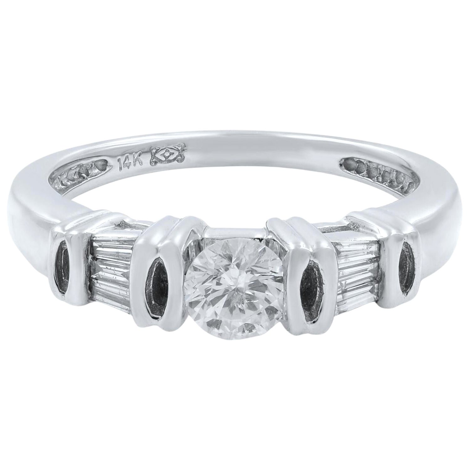 Bague de fiançailles à diamant Rahel Koen en or blanc 14K 1.00 Cttw