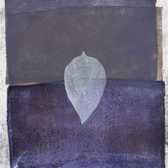 Sans titre, acrylique sur toile, violette, artiste indien contemporain blanc, en stock