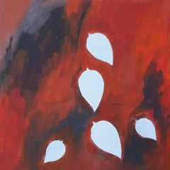 Untitled, Acrylic on Canvas, Red, Black Contemporary Indian Artist “In Stock”
