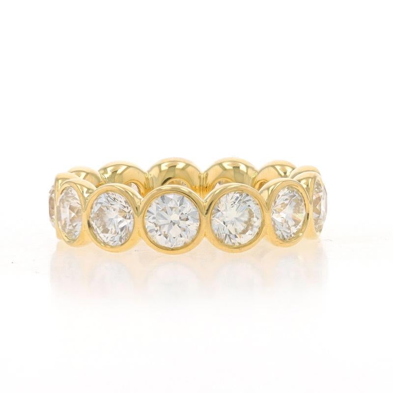 Round Cut Rahminov Diamond Eternity Band Yellow Gold 18k 5.24ctw EB2340 Wedding Ring 6 1/2 For Sale