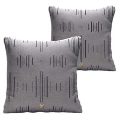 RAÍCES Coussins décoratifs en tissu gris édition limitée, lot de 2