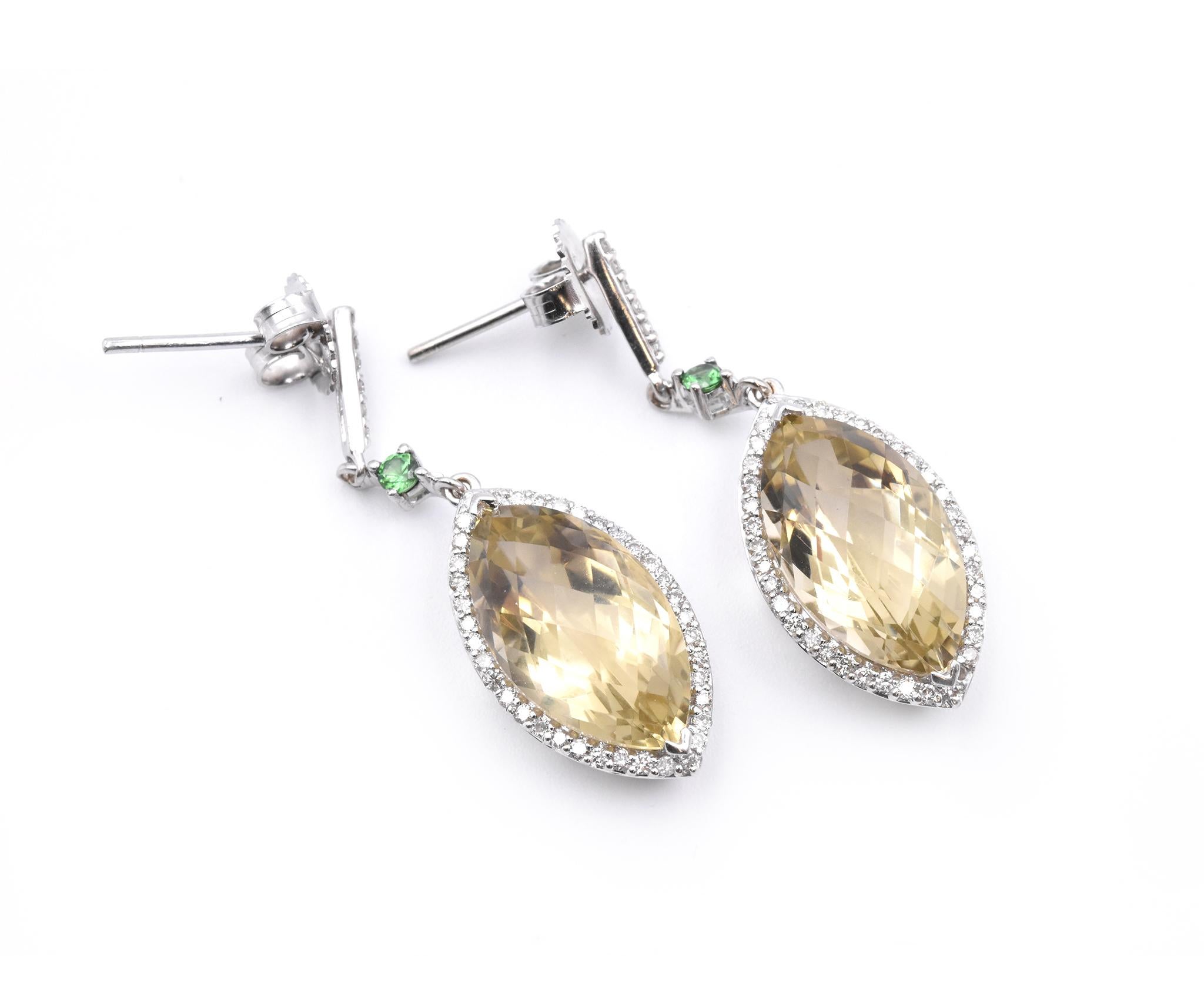 Designer: Raico
Material: 18k white gold
Diamonds: 92 round brilliant cut = .50cttw
Color: G 
Clarity: VS2
Dimensions: earrings measure 36.75mm X 11.30mm
Weight: 6.37 grams