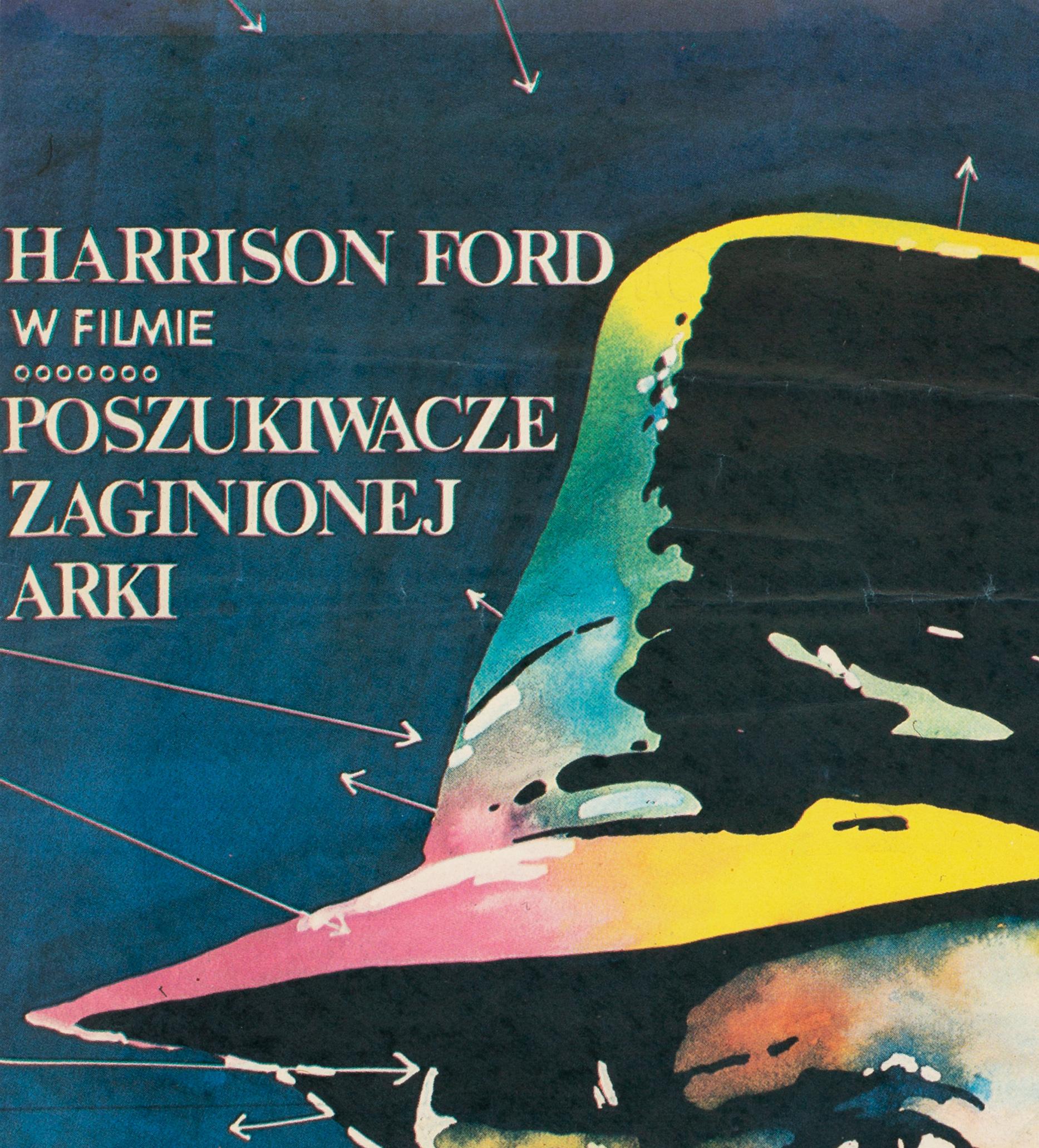Raiders of the Lost Ark 1983 Polish Film Poster, Lakomski 2