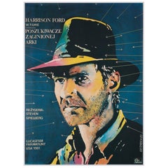 Vintage Raiders of the Lost Ark 1983 Polish Film Poster, Miroslaw Lakomski