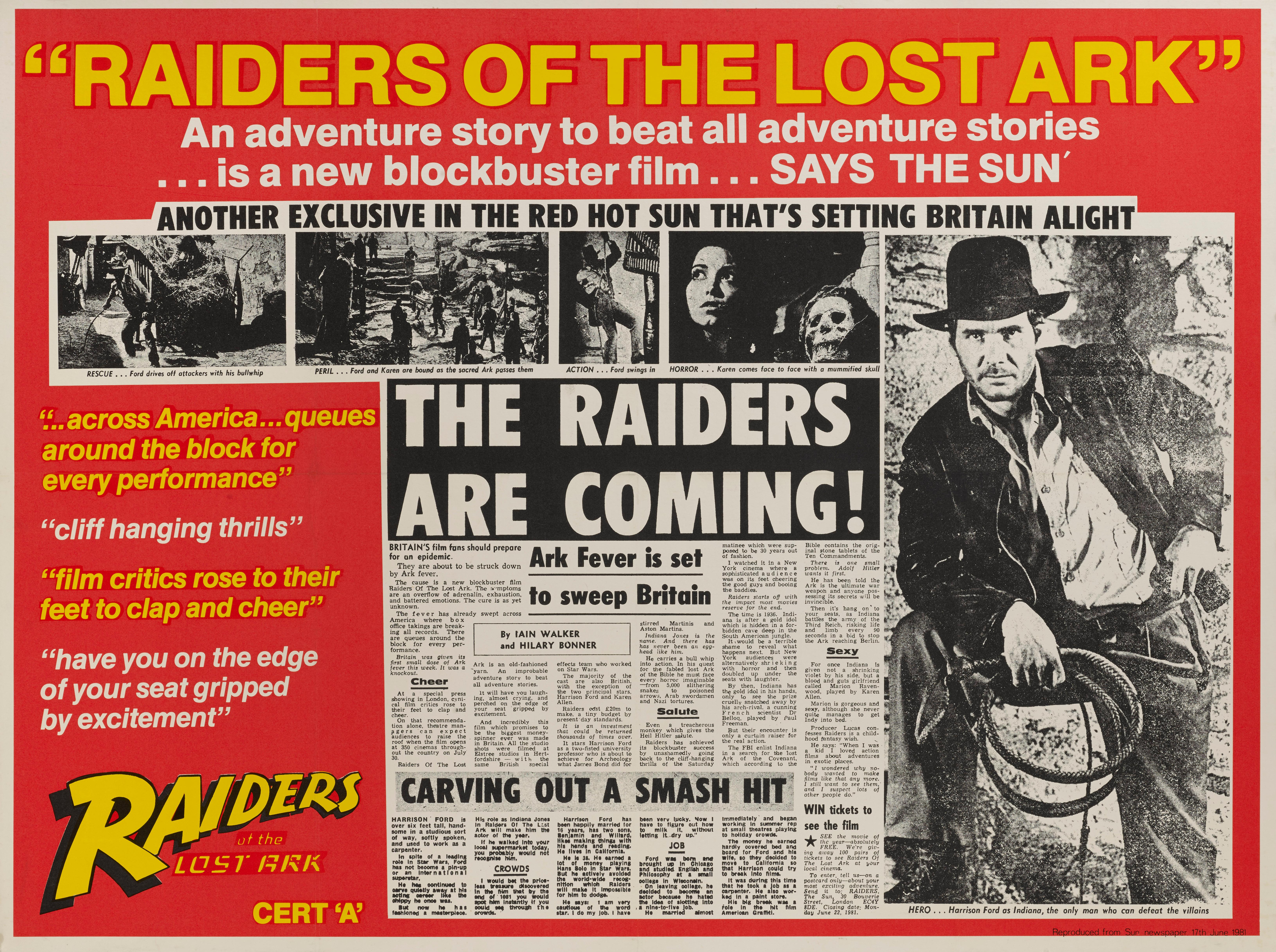 raiders of the lost ark quad poster