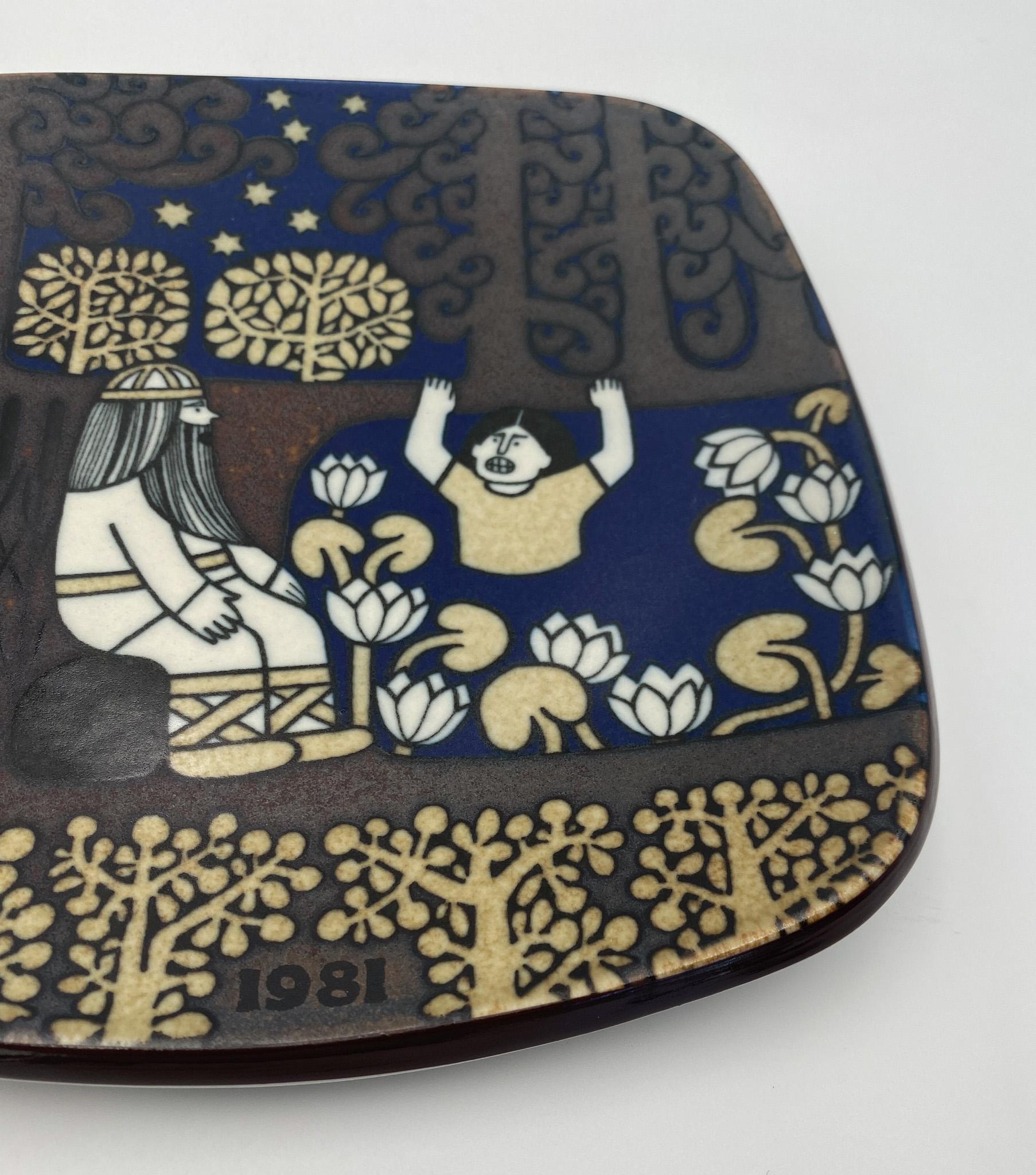 Ceramic Raija Uosikkinen Decorative Plate for Arabia of Finland, 1981 For Sale