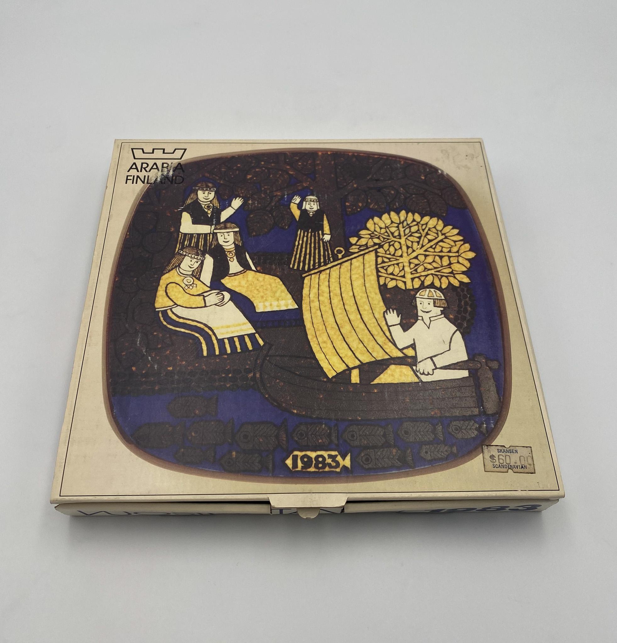 20th Century Raija Uosikkinen Decorative Plate for Arabia of Finland, 1983 For Sale