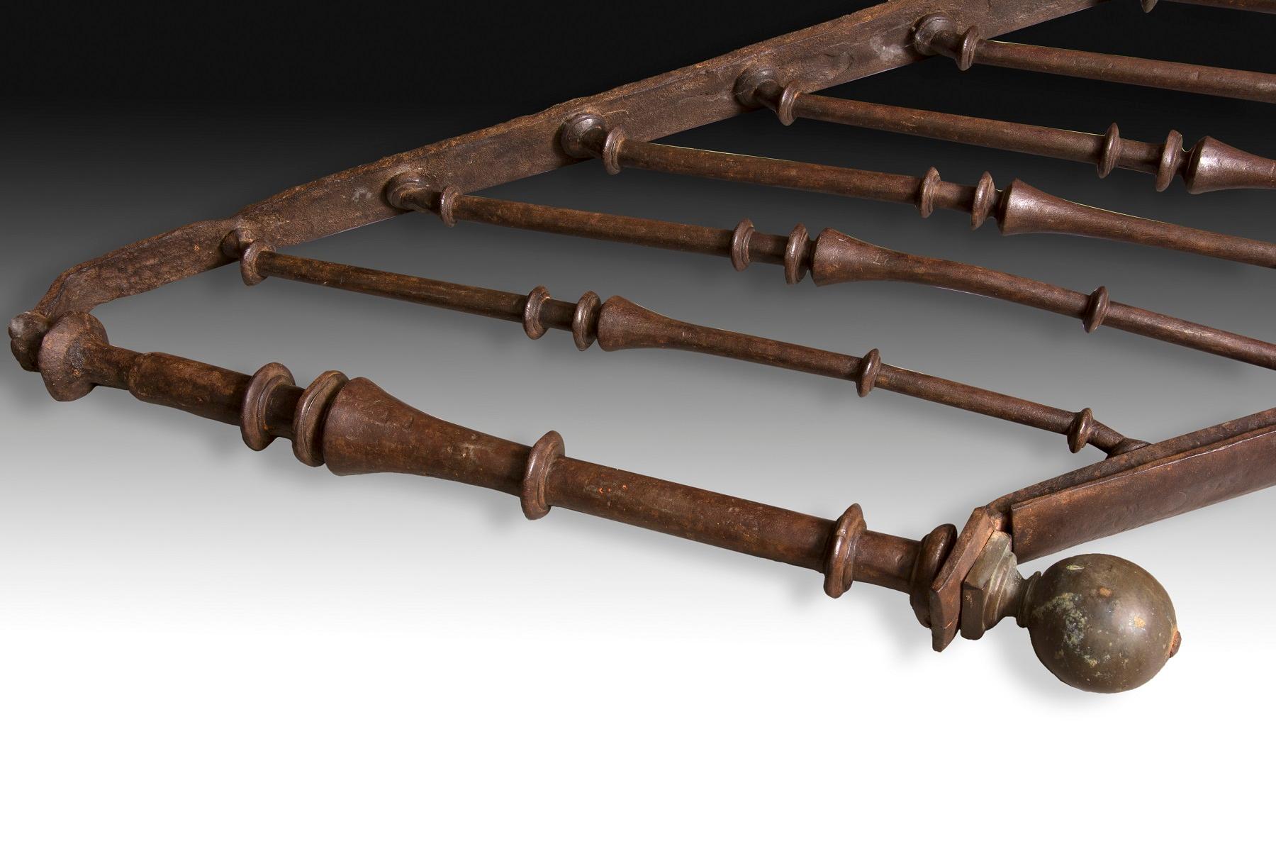 Renaissance Railing with Banisters, Wrought Iron, 16th Century