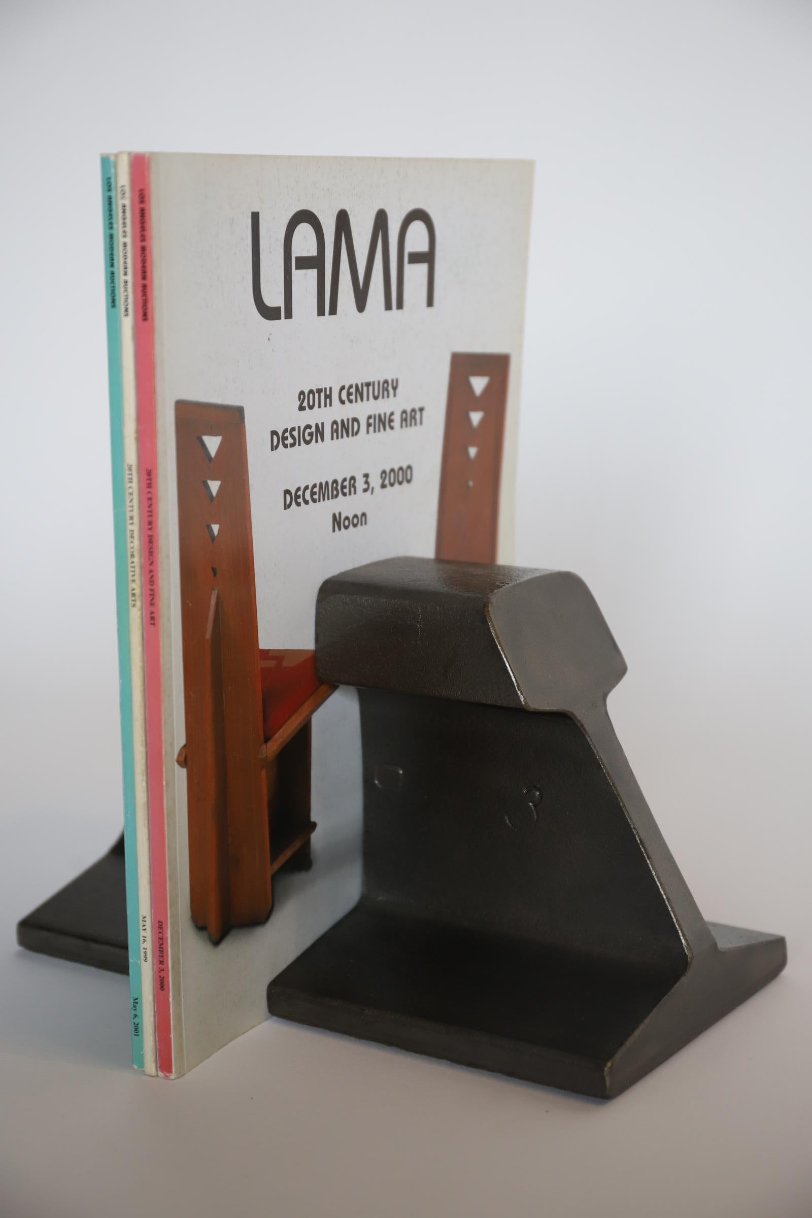 Mid-Century Modern Railroad Tie Bookends For Sale