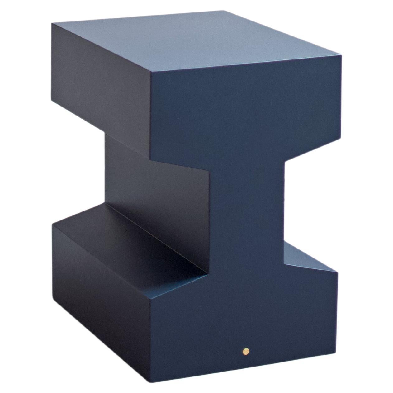 Rails 450 Functional Sculpture Lacquered Stool - Deep Blue For Sale