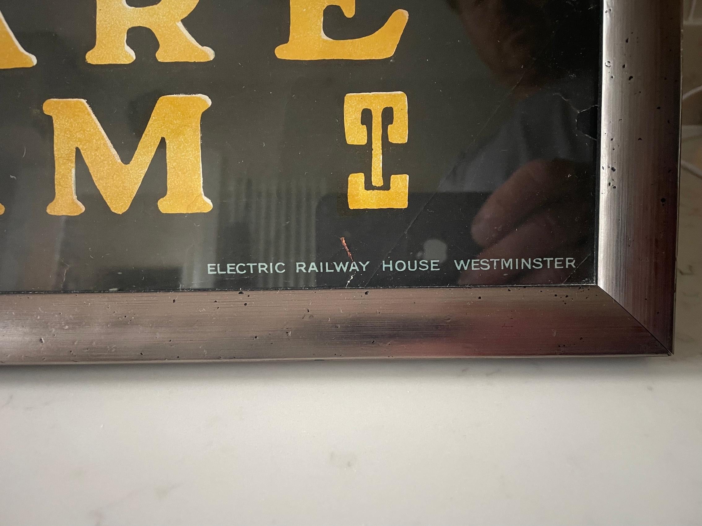 Eisenbahn-Werbeplakat 'Edgware By Tram' Entworfen von E. A. Cox (Englisch) im Angebot