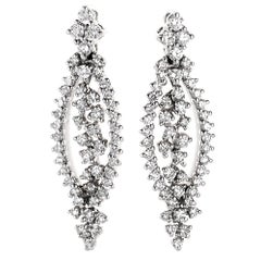Raima 18 Karat White Gold Openwork Diamond Earrings