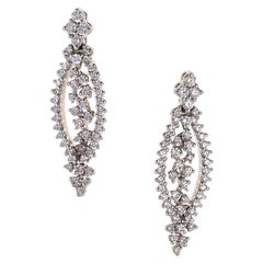 Raima 18 Karat White Gold Openwork Diamond Earrings